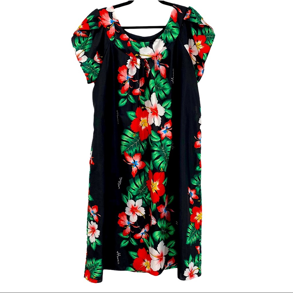 Aloha Hawaiian Fashions-VNTG Hibiscus Floral Dress